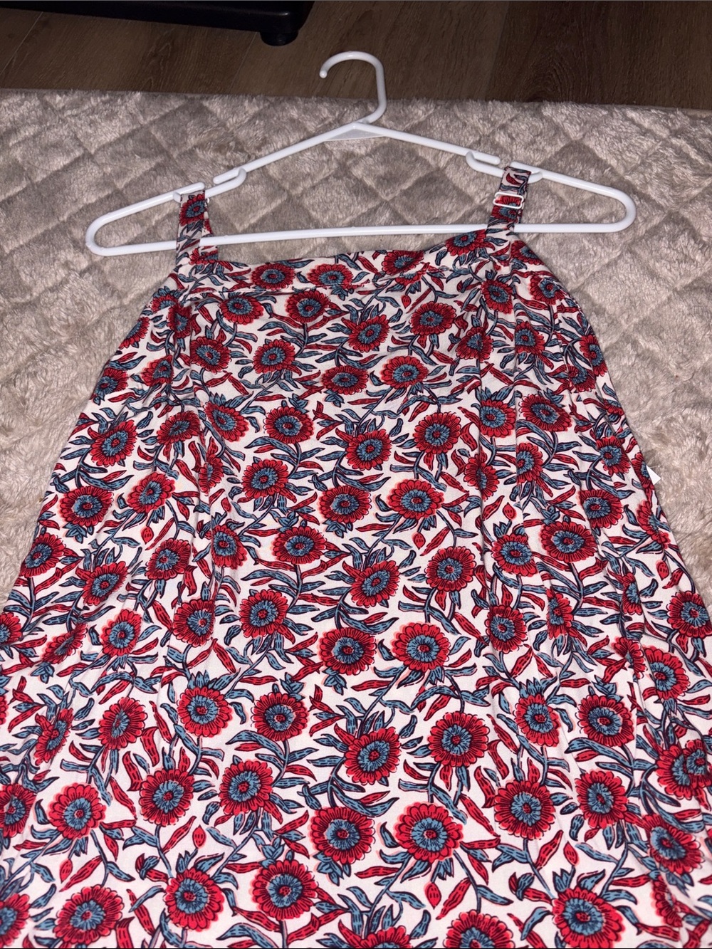 Old Navy Red and Blue Floral Tank Top